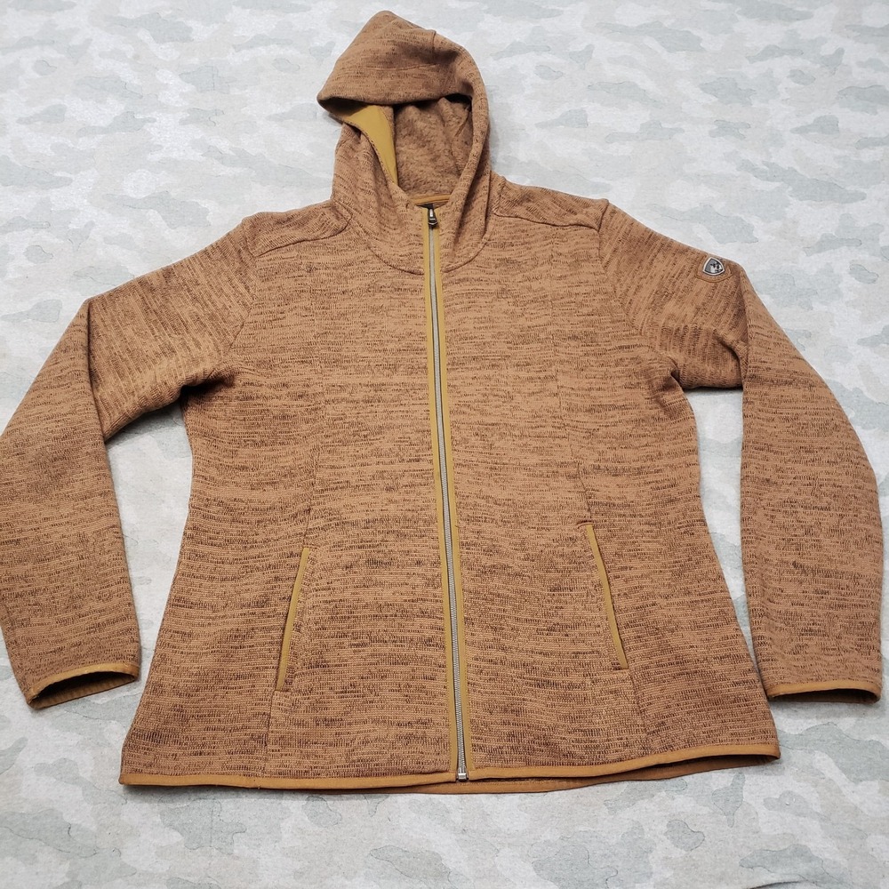 Kuhl Jacket Womens XL Tan Ascendry Full Zip Hooded Gorpcore Pockets Outdoors